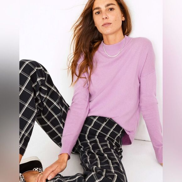 Madewell Ashbury Mockneck Wool/Alpaca Blend Sweater in Vibrant Lilac size Small - Picture 1 of 15